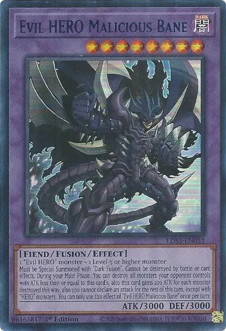 Evil HERO Malicious Bane (Blue) [LDS3-EN033] Ultra Rare - POKÉ JEUX