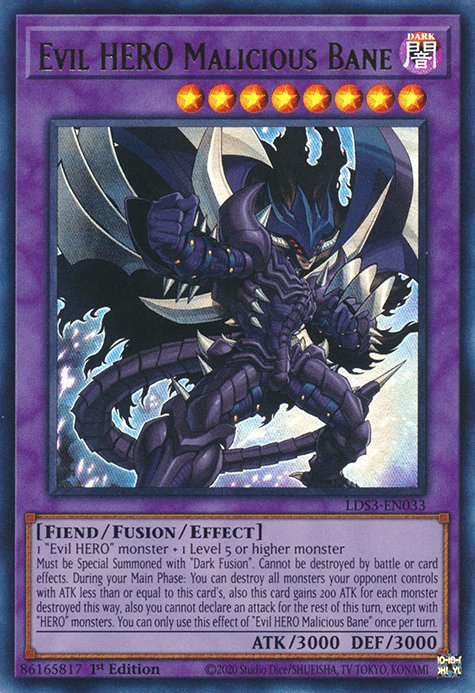 Evil HERO Malicious Bane [LDS3-EN033] Ultra Rare - POKÉ JEUX