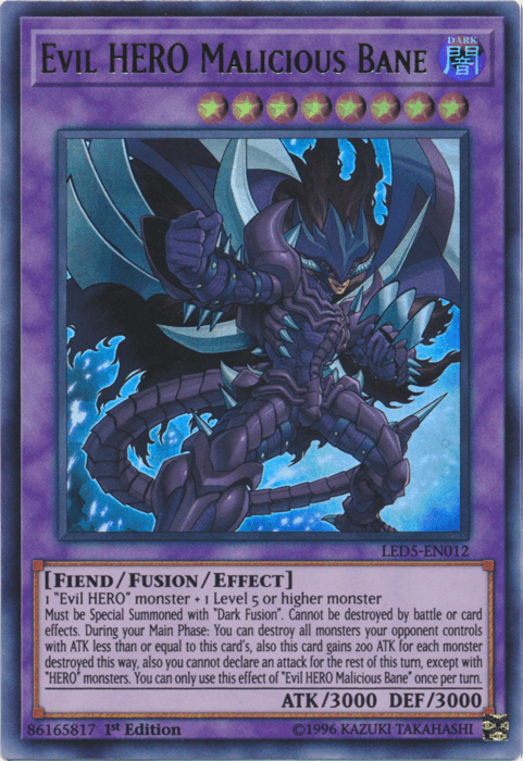 Evil Hero Malicious Bane [LED5-EN012] Ultra Rare - POKÉ JEUX