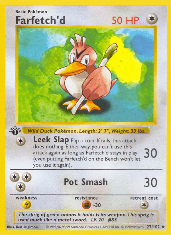 Farfetch'd (27/102) (Shadowless) [Base Set 1st Edition] - POKÉ JEUX