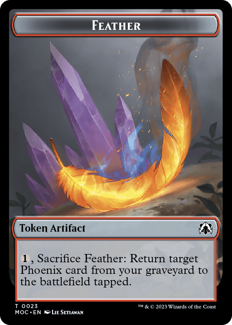 Feather // Servo Double-Sided Token [March of the Machine Commander Tokens] - POKÉ JEUX