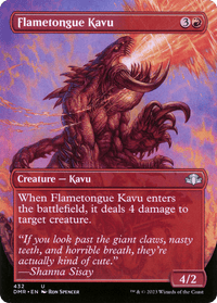 Flametongue Kavu (Borderless Alternate Art) [Dominaria Remastered] - POKÉ JEUX