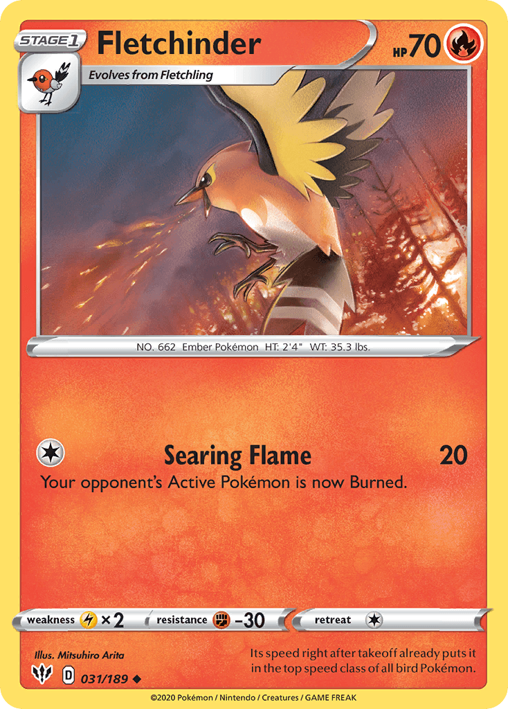 Fletchinder (031/189) [Sword & Shield: Darkness Ablaze] - POKÉ JEUX