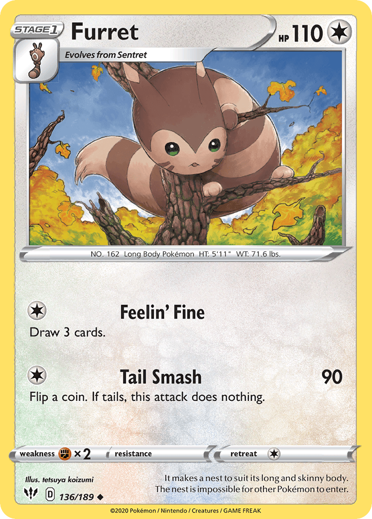 Furret (136/189) [Sword & Shield: Darkness Ablaze] - POKÉ JEUX