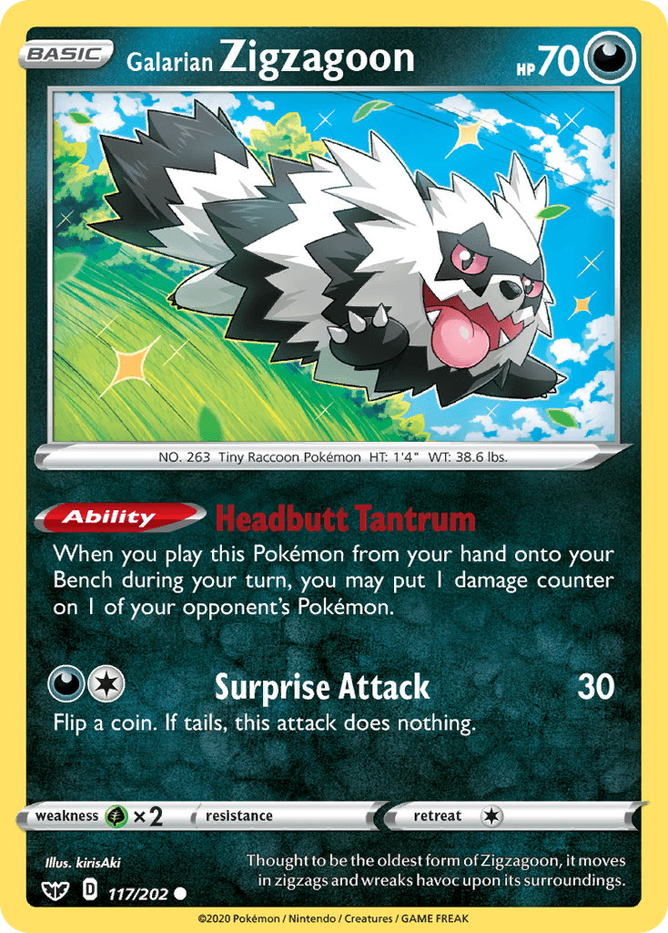 Galarian Zigzagoon (117/202) [Sword & Shield: Base Set] - POKÉ JEUX