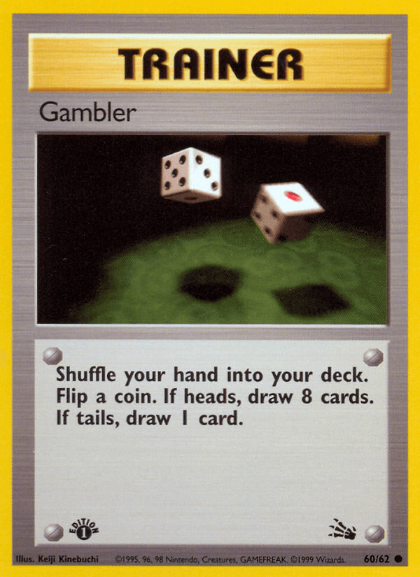 Gambler (60/62) [Fossil 1st Edition] - POKÉ JEUX