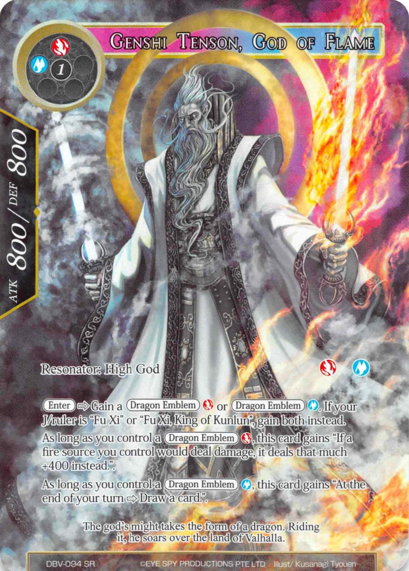 Genshi Tenson, God of Flame (Full Art) (DBV-094) [The Decisive Battle of Valhalla] - POKÉ JEUX