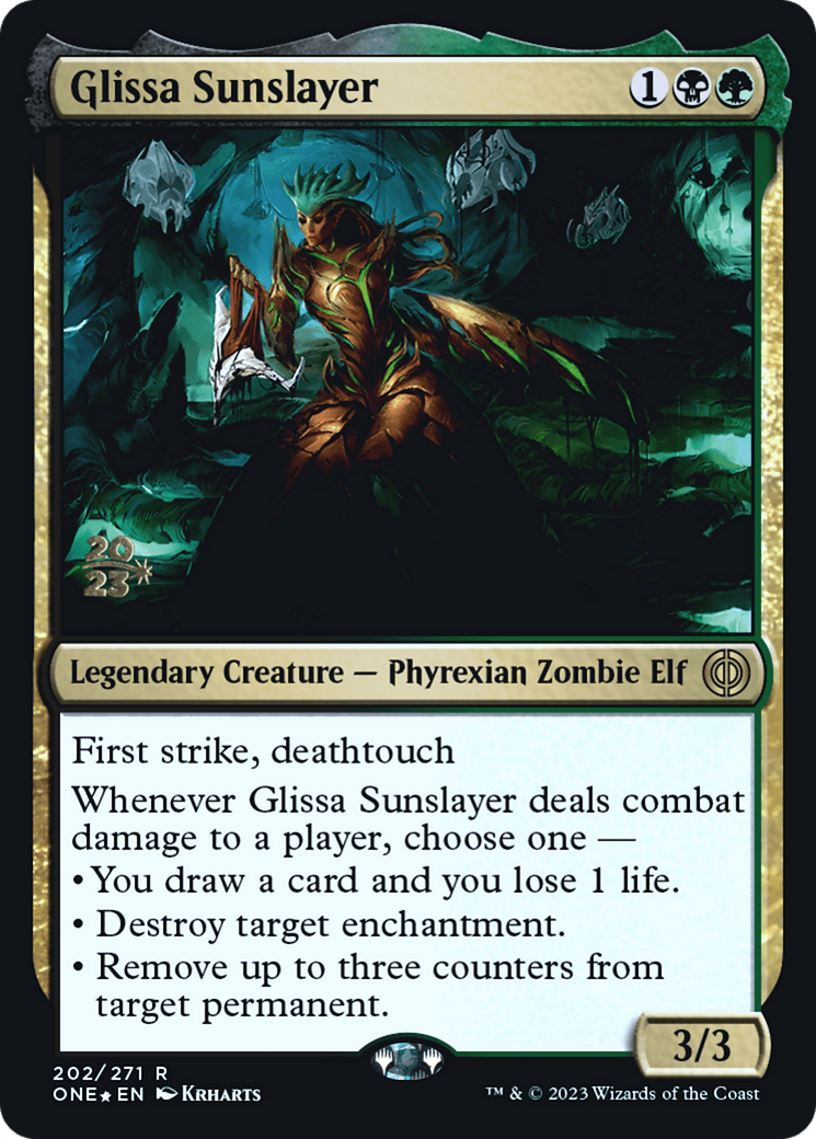 Glissa Sunslayer [Phyrexia: All Will Be One Prerelease Promos] - POKÉ JEUX