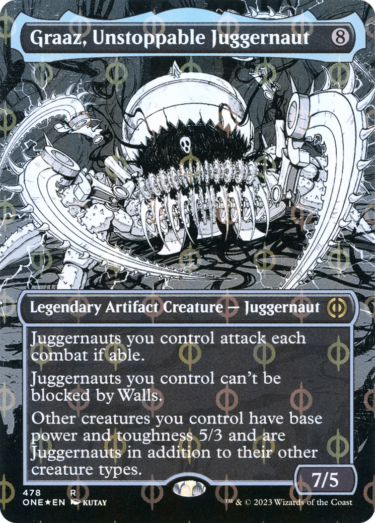 Graaz, Unstoppable Juggernaut (Borderless Manga Step-and-Compleat Foil) [Phyrexia: All Will Be One] - POKÉ JEUX