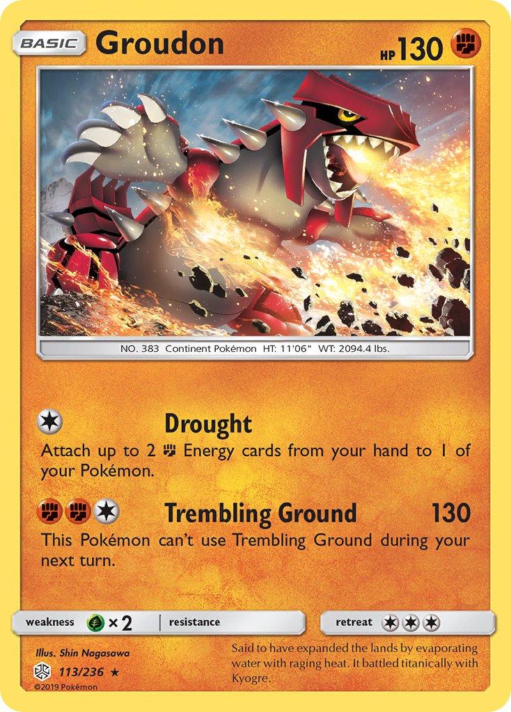 Groudon (113/236) (Cracked Ice Holo) (Theme Deck Exclusive) [Sun & Moon: Cosmic Eclipse] - POKÉ JEUX