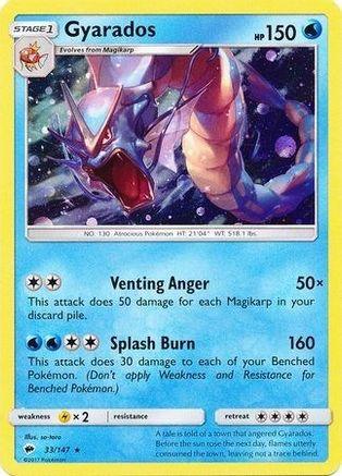 Gyarados (33/147) (Cosmos Holo) [Sun & Moon: Burning Shadows] - POKÉ JEUX