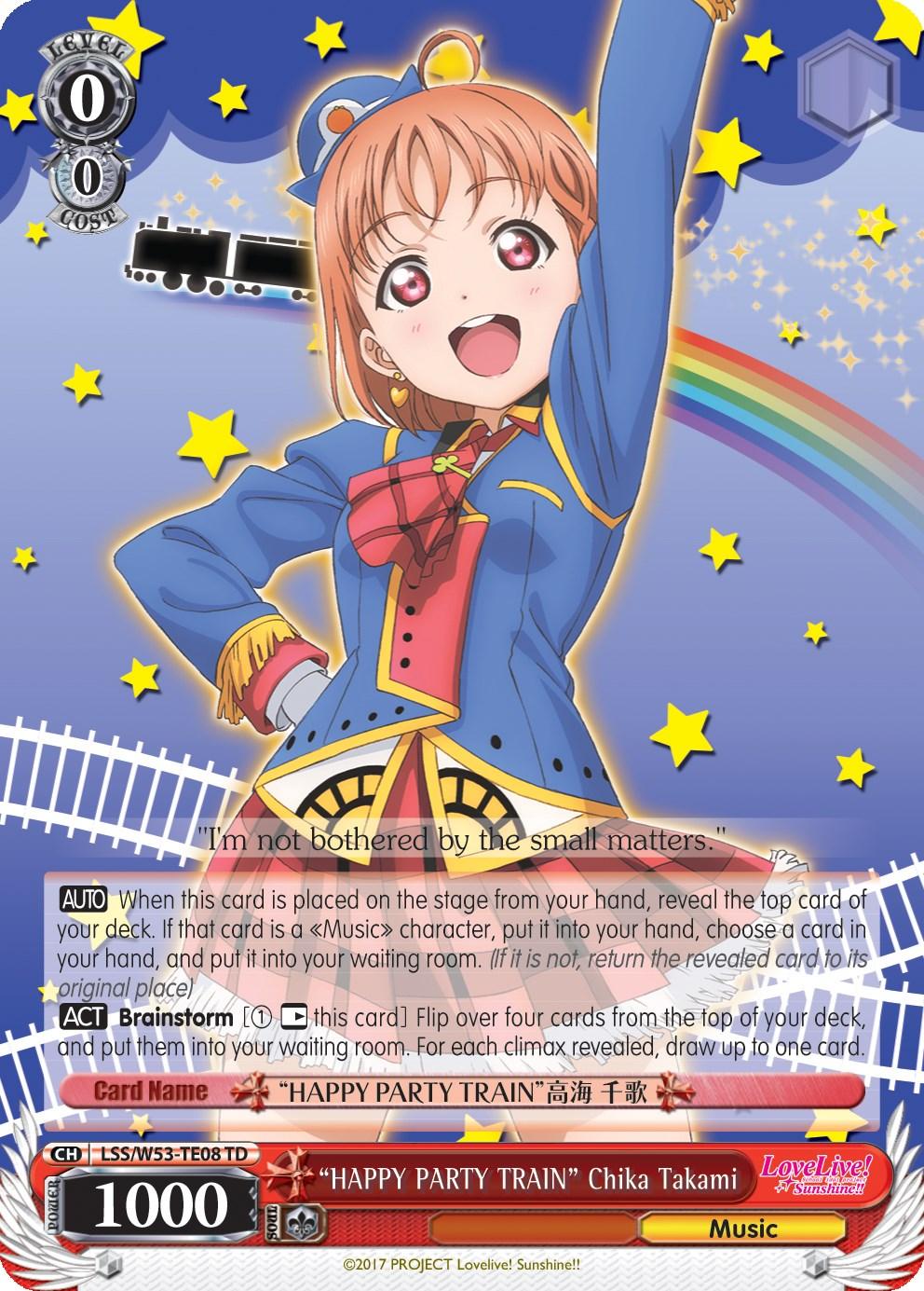 "HAPPY PARTY TRAIN" Chika Takami (LSS/W53-TE08 TD) [Love Live! Sunshine!! Extra Booster] - POKÉ JEUX