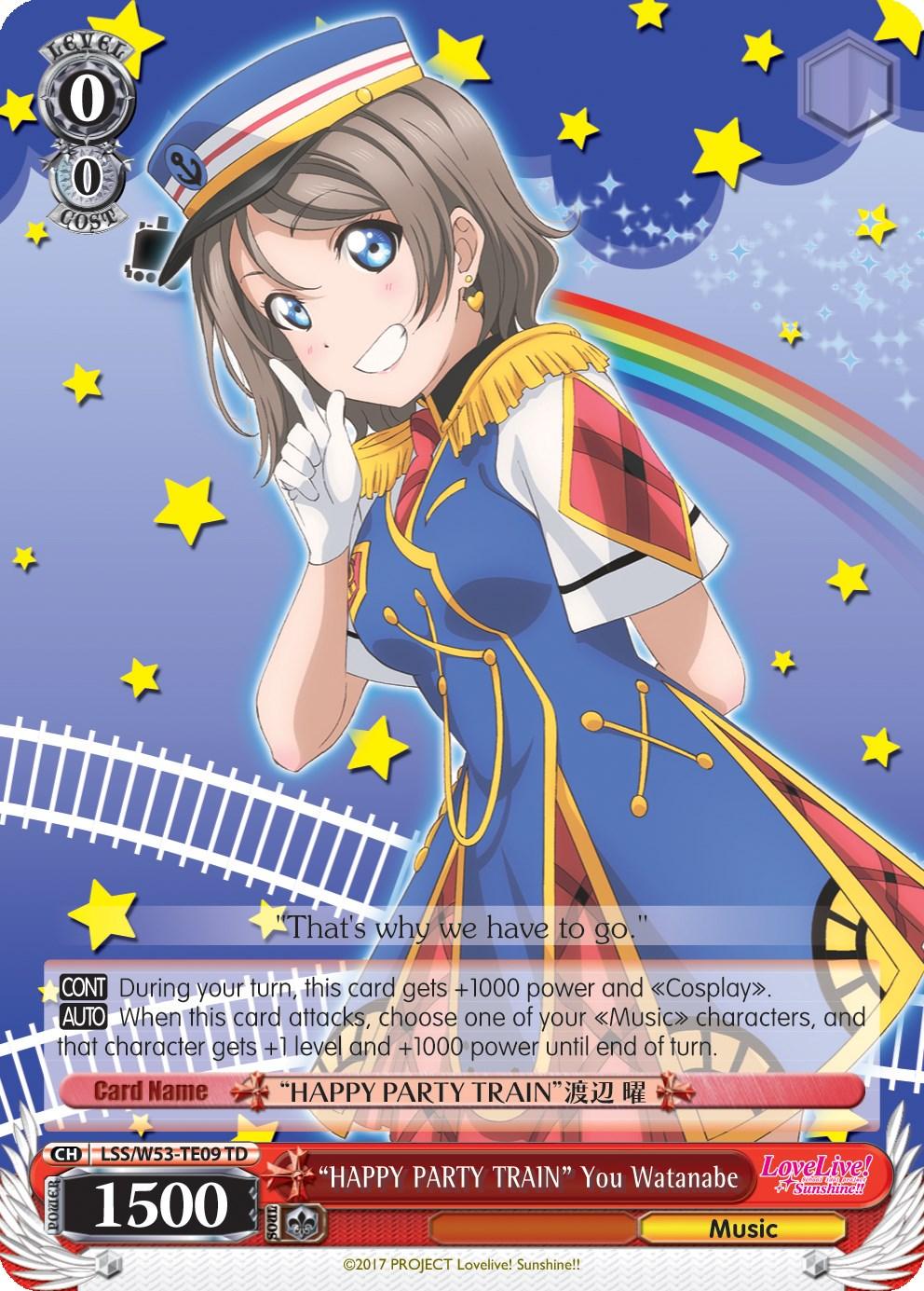 "HAPPY PARTY TRAIN" You Watanabe (LSS/W53-TE09 TD) [Love Live! Sunshine!! Extra Booster] - POKÉ JEUX