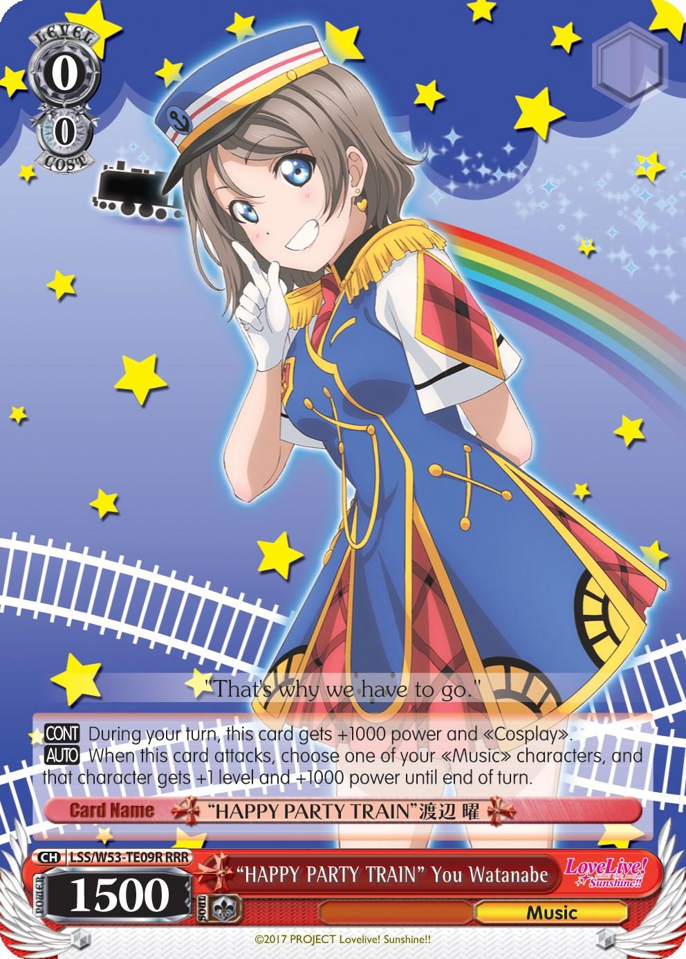 "HAPPY PARTY TRAIN" You Watanabe (LSS/W53-TE09R RRR) [Love Live! Sunshine!! Extra Booster] - POKÉ JEUX