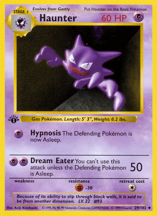 Haunter (29/102) (Shadowless) [Base Set 1st Edition] - POKÉ JEUX