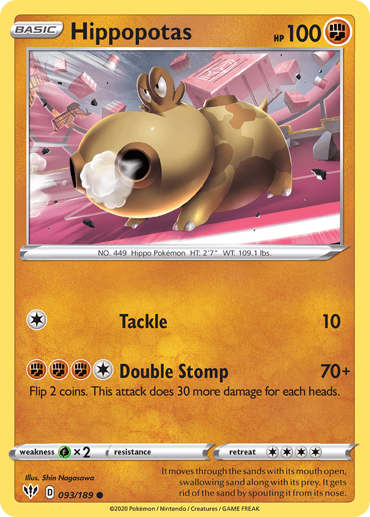 Hippopotas (093/189) [Sword & Shield: Darkness Ablaze] - POKÉ JEUX