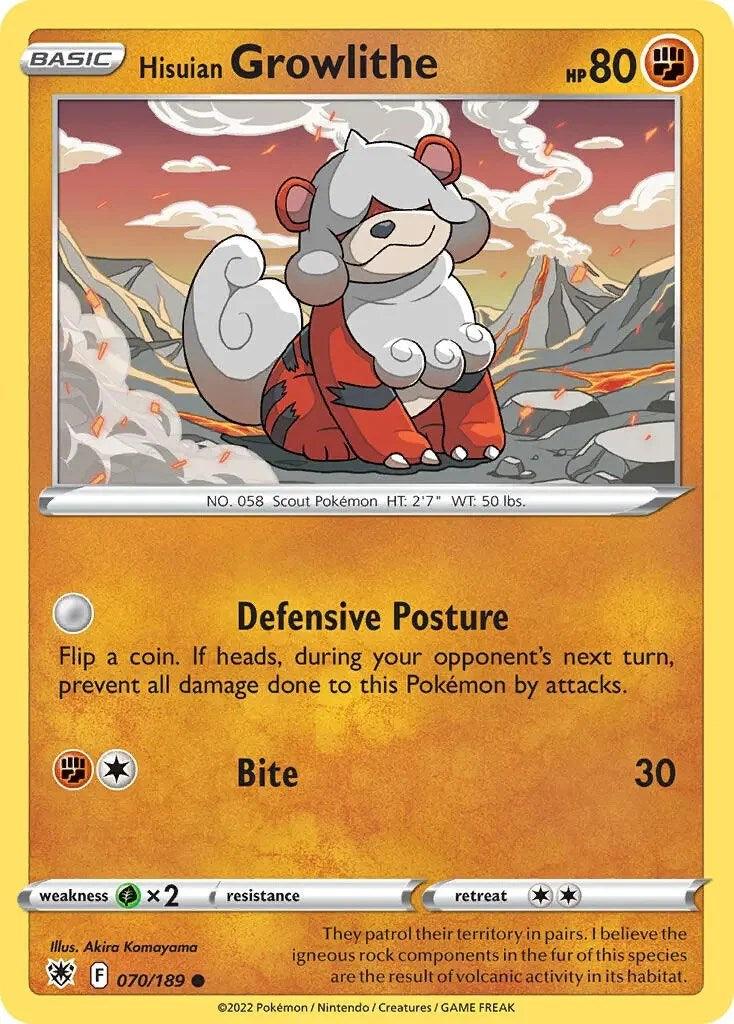 Hisuian Growlithe (070/189) (Theme Deck Exclusive) [Sword & Shield: Astral Radiance] - POKÉ JEUX