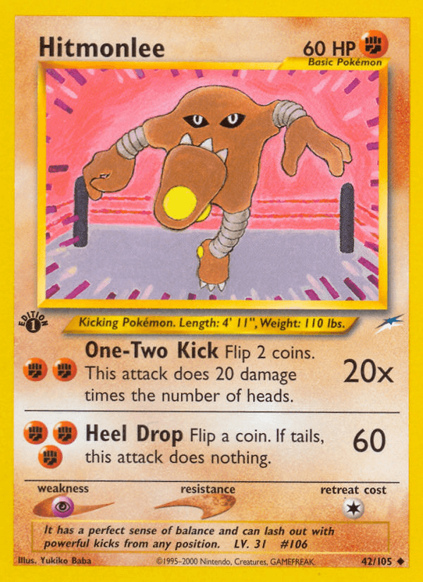 Hitmonlee (42/105) [Neo Destiny 1st Edition] - POKÉ JEUX