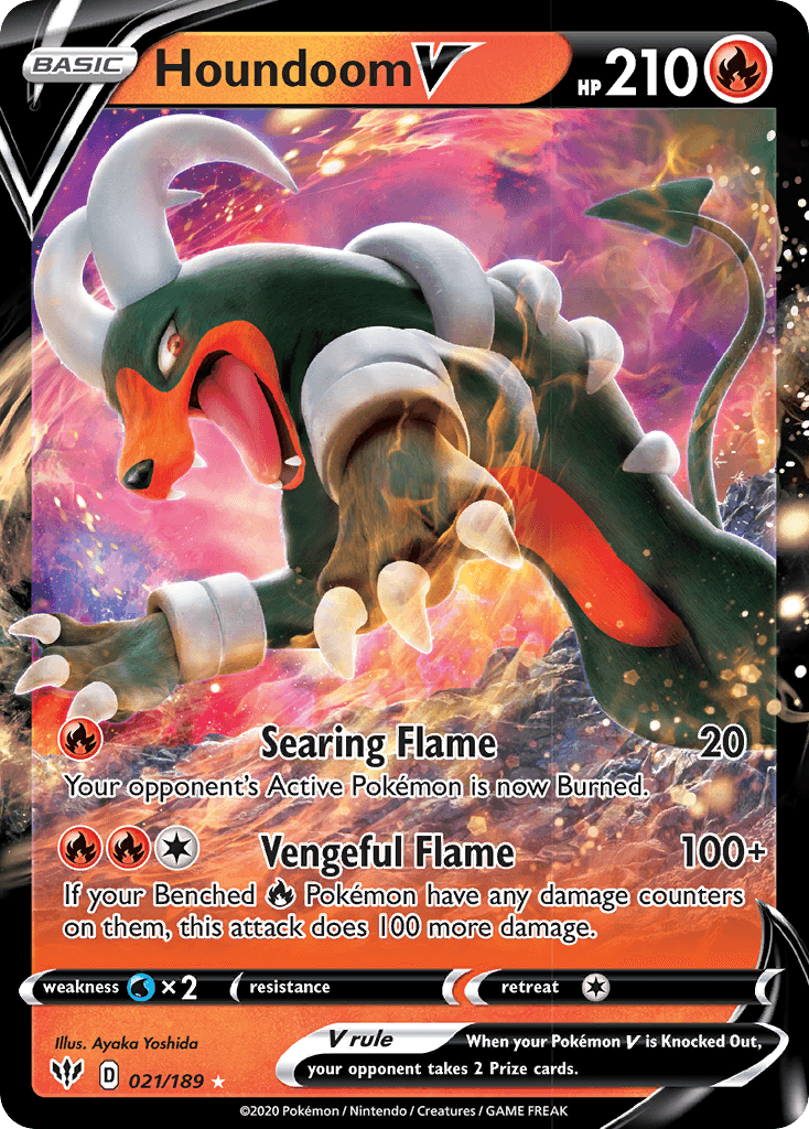 Houndoom V (021/189) [Sword & Shield: Darkness Ablaze] - POKÉ JEUX