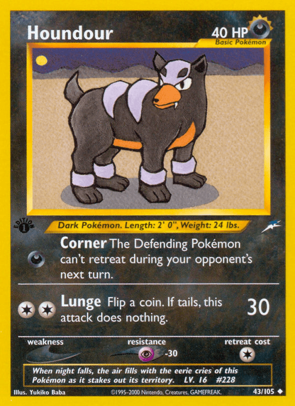 Houndour (43/105) [Neo Destiny 1st Edition] - POKÉ JEUX