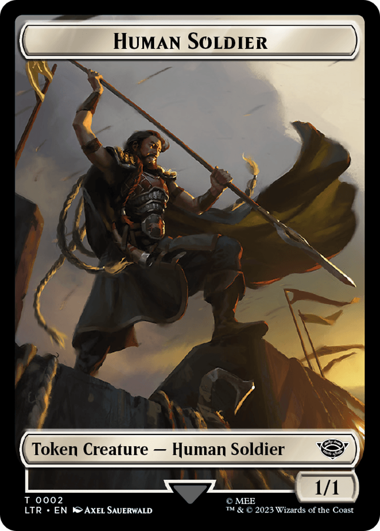 Human (04) // Human Soldier (02) Double-Sided Token [The Lord of the Rings: Tales of Middle-Earth Commander Tokens] - POKÉ JEUX