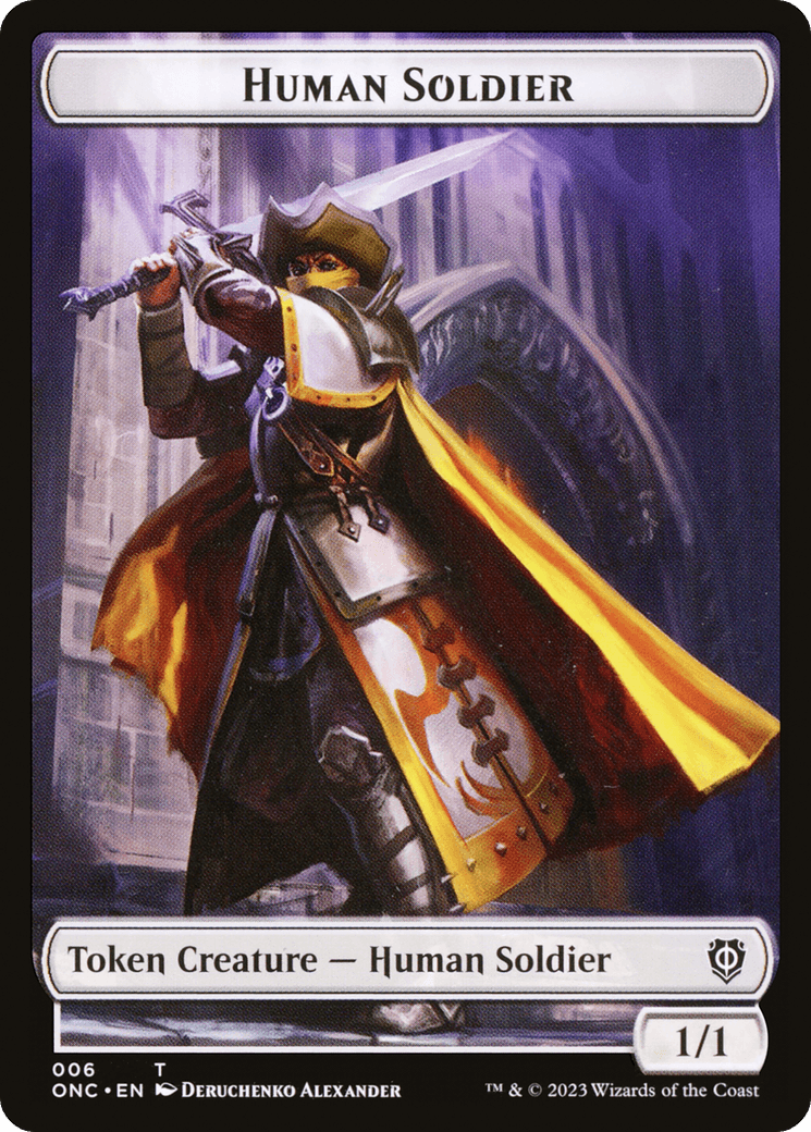 Human Soldier // Elephant Double-Sided Token [Phyrexia: All Will Be One Commander Tokens] - POKÉ JEUX