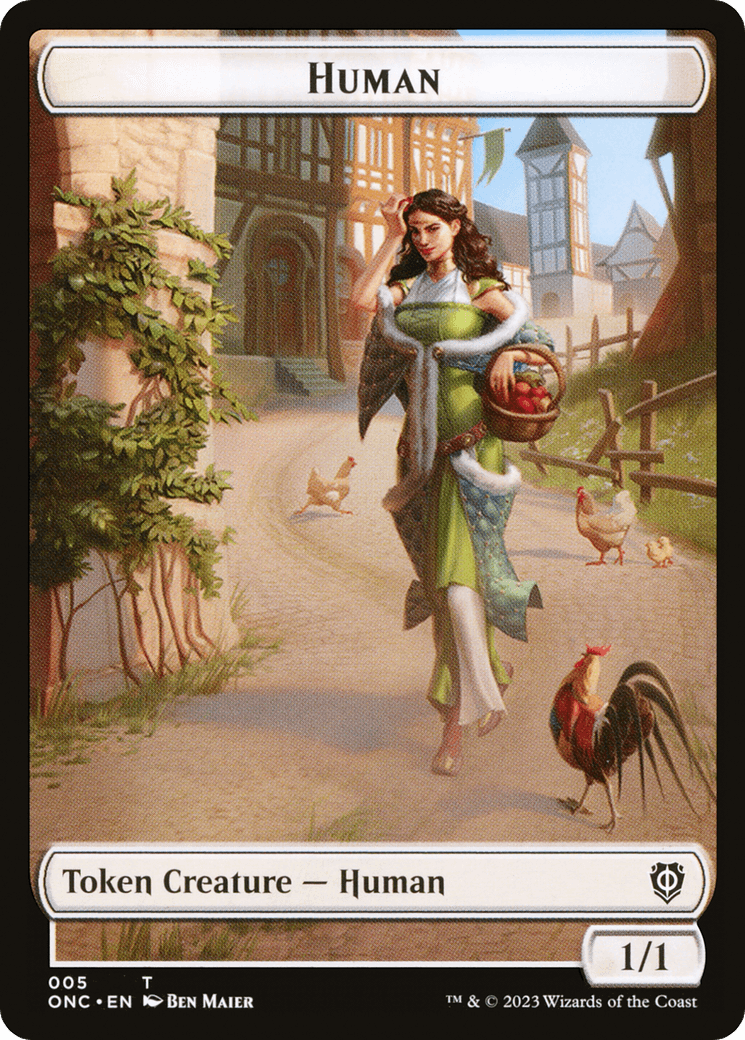 Human // Spirit Double-Sided Token [Phyrexia: All Will Be One Commander Tokens] - POKÉ JEUX