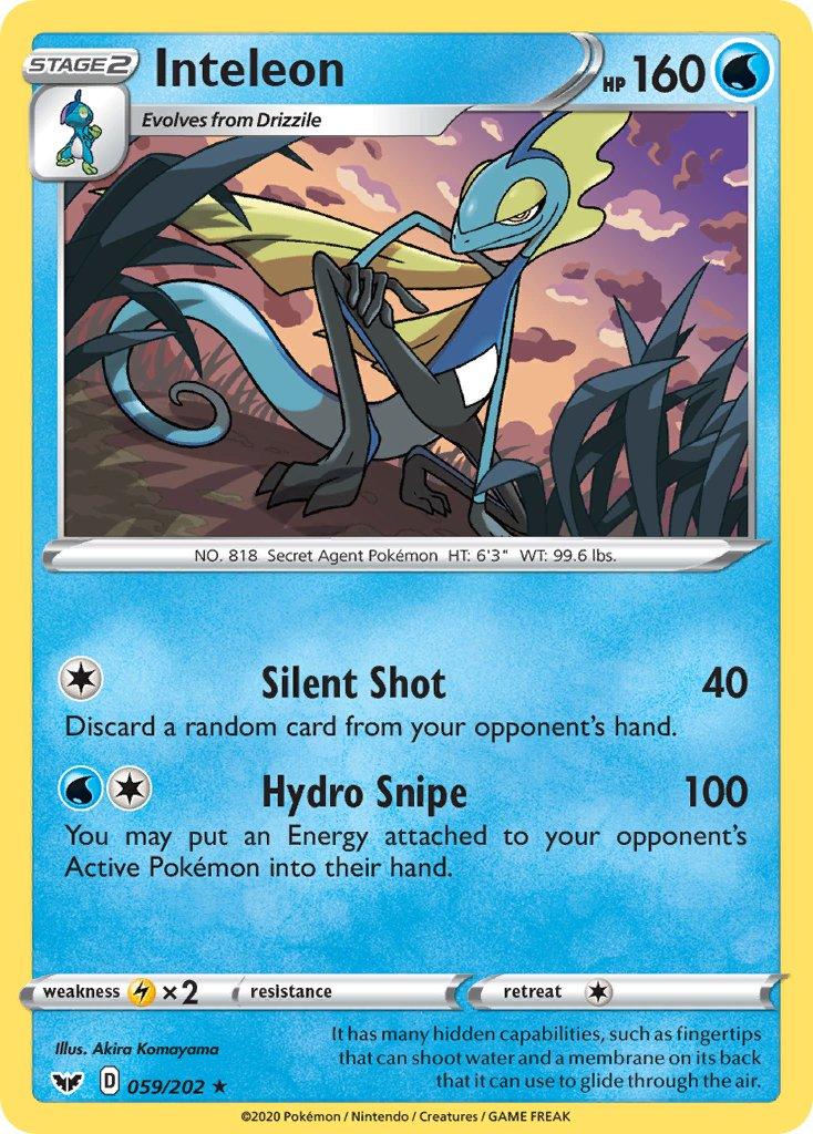 Inteleon (059/202) (Cracked Ice Holo) (Theme Deck Exclusive) [Sword & Shield: Base Set] - POKÉ JEUX