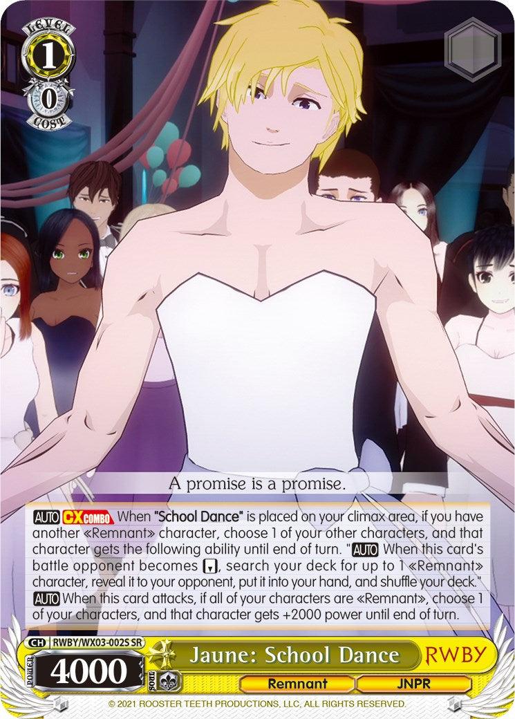 Jaune: School Dance (RWBY/WX03-002S SR) [RWBY] - POKÉ JEUX