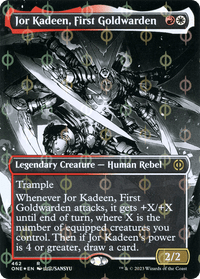 Jor Kadeen, First Goldwarden (Borderless Manga Step-and-Compleat Foil) [Phyrexia: All Will Be One] - POKÉ JEUX