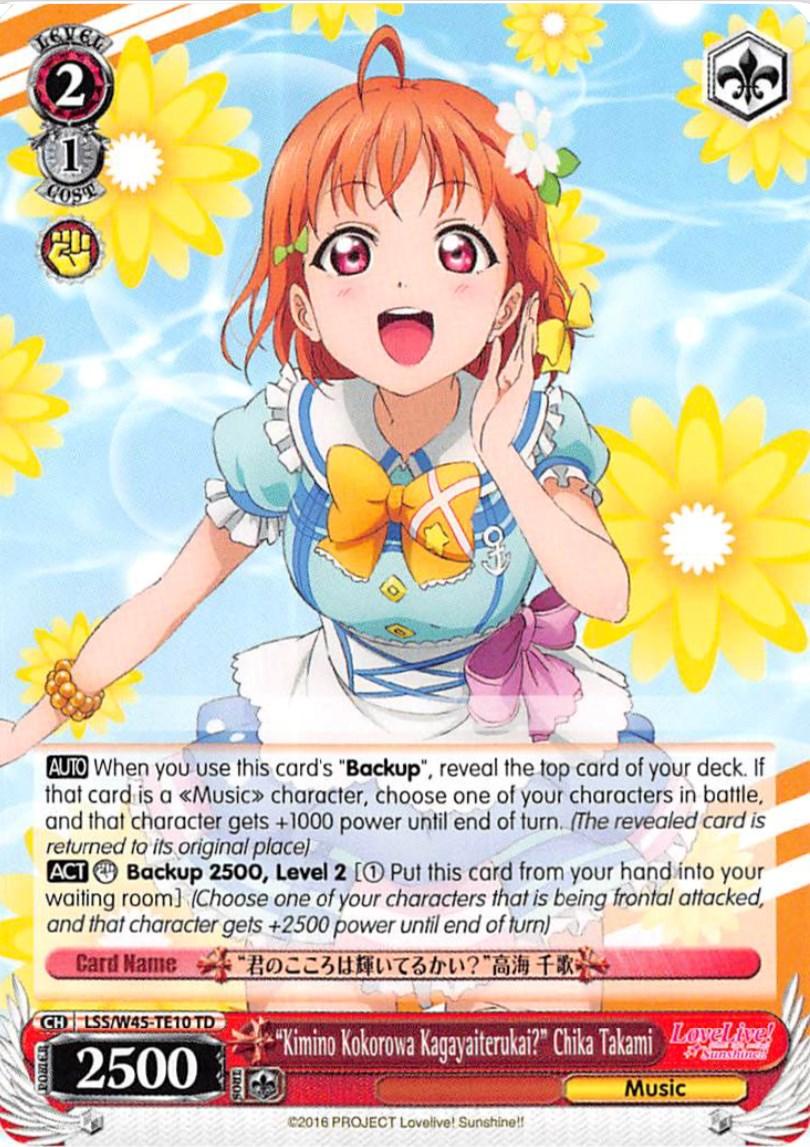 "Kimino Kokorowa Kagayaiterukai?" Chika Takami (LSS/W45-TE10 TD) [Love Live! Sunshine!!] - POKÉ JEUX