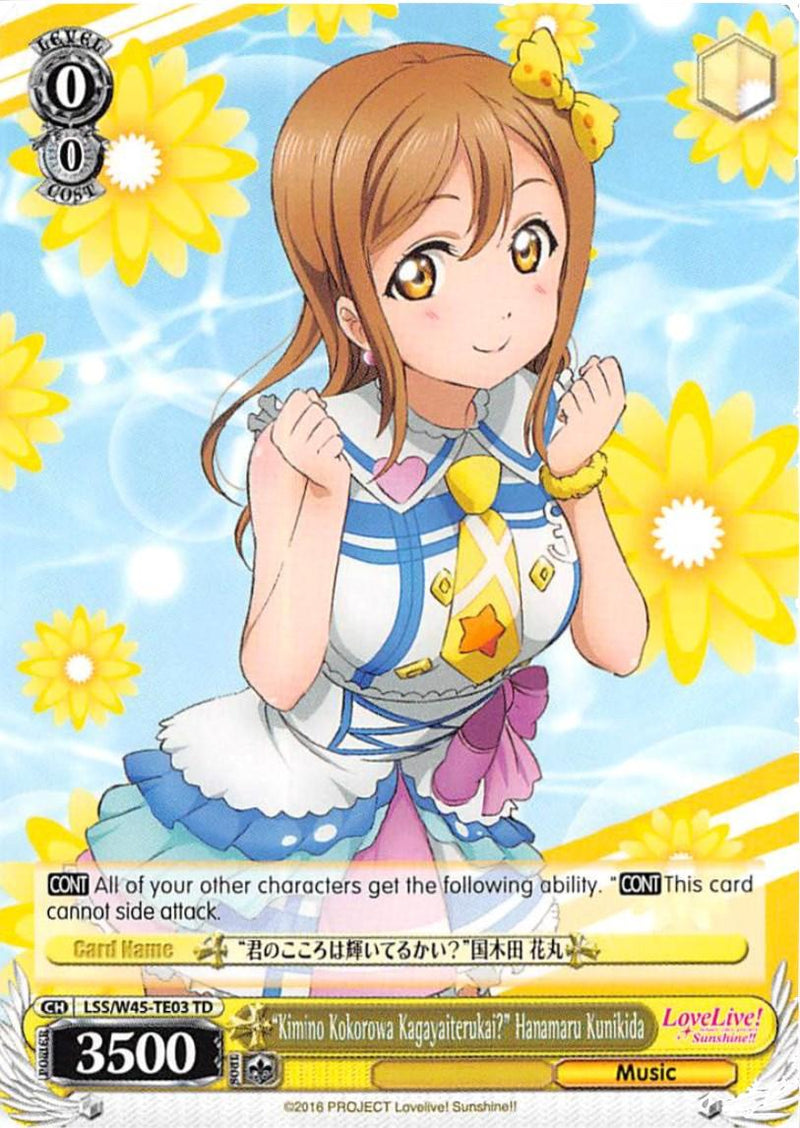 "Kimino Kokorowa Kagayaiterukai?" Hanamaru Kunikida (LSS/W45-TE03 TD) [Love Live! Sunshine!!] - POKÉ JEUX