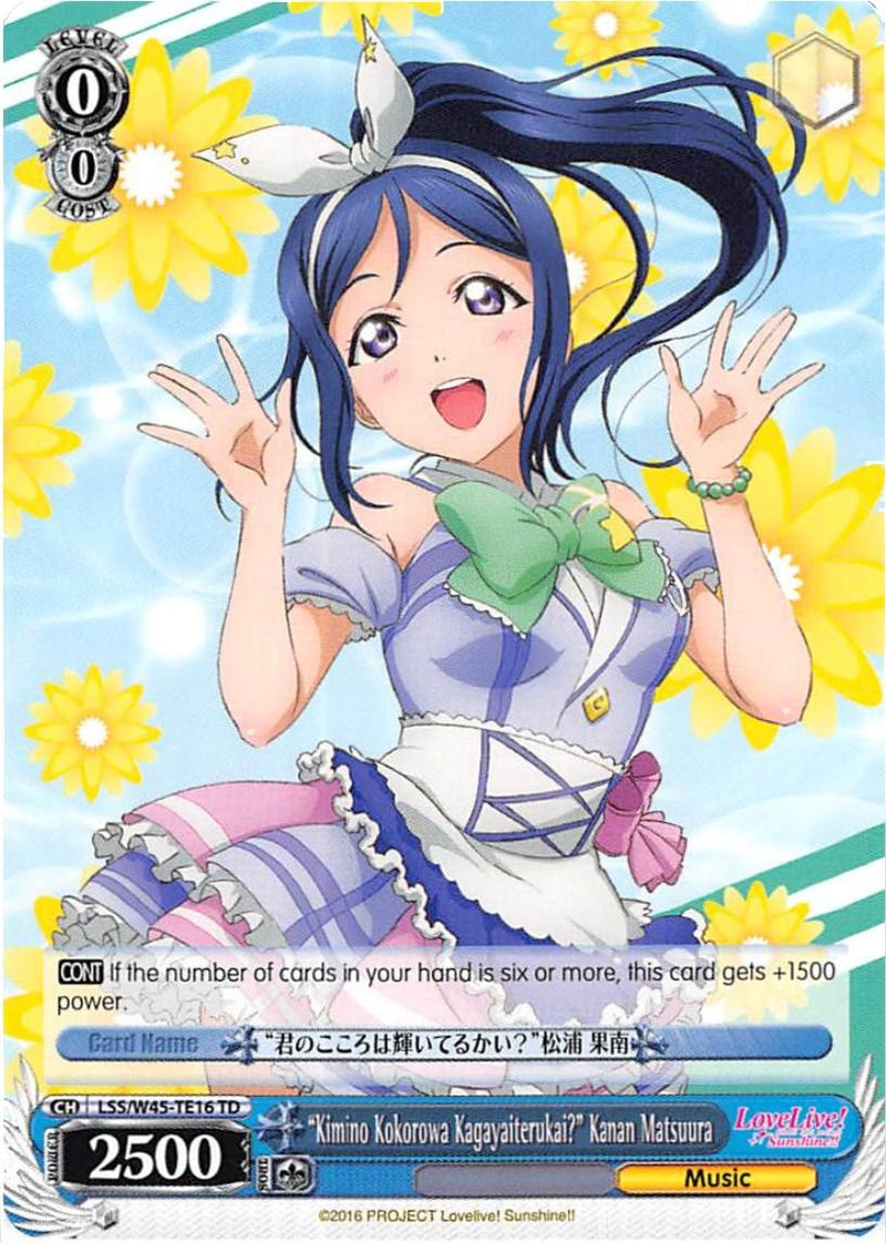 "Kimino Kokorowa Kagayaiterukai?" Kanan Matsuura (LSS/W45-TE16 TD) [Love Live! Sunshine!!] - POKÉ JEUX