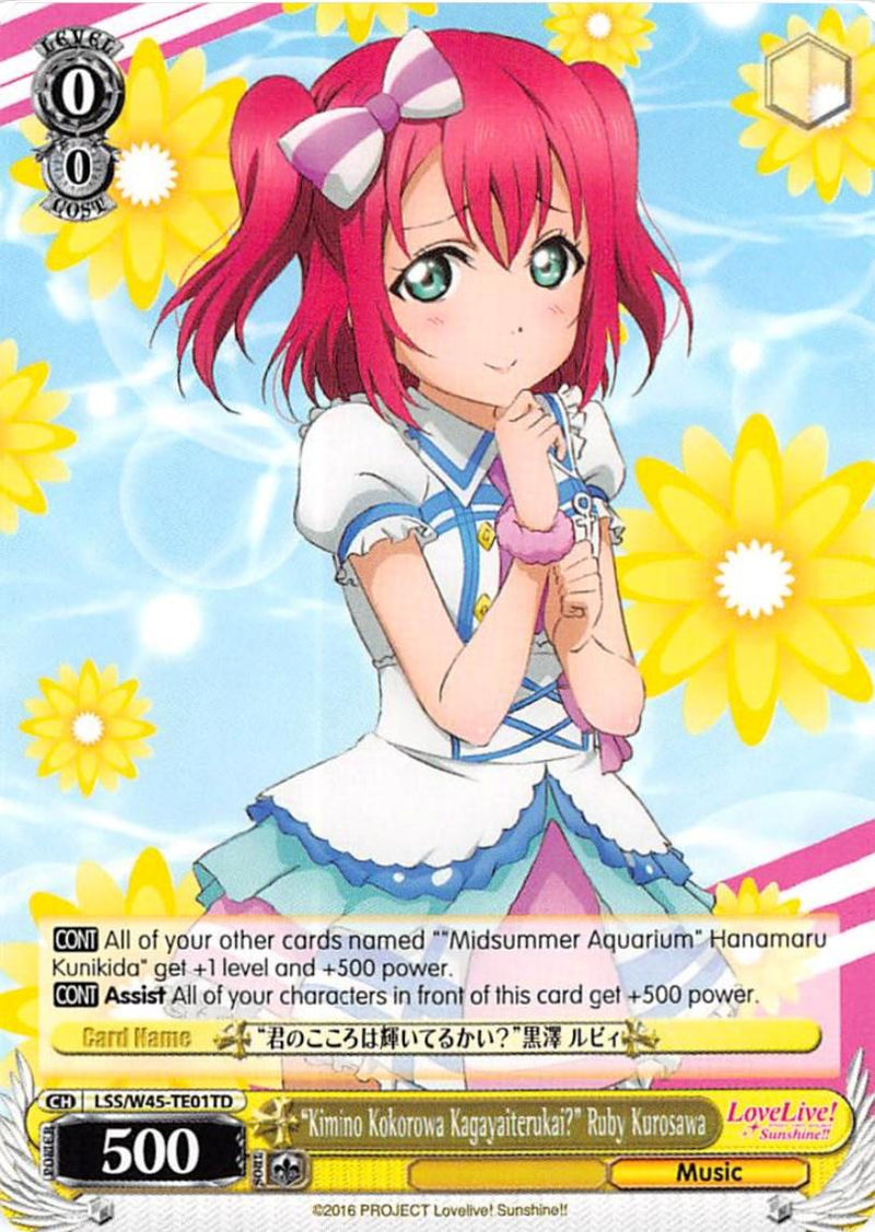 "Kimino Kokorowa Kagayaiterukai?" Ruby Kurosawa (LSS/W45-TE01 TD) [Love Live! Sunshine!!] - POKÉ JEUX