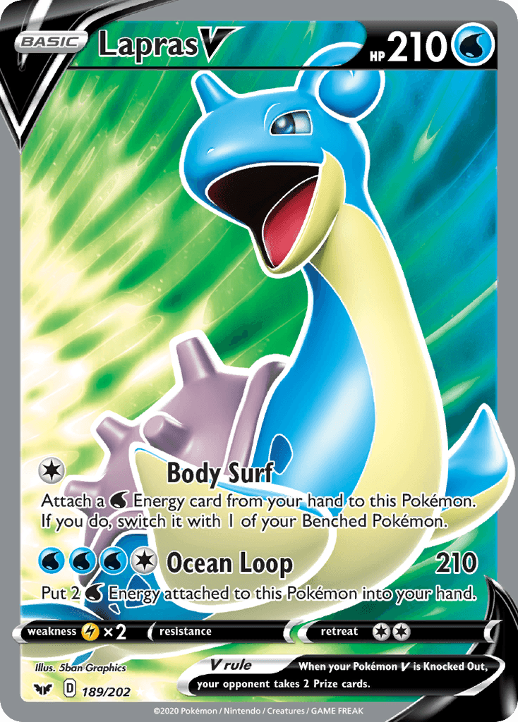 Lapras V (189/202) [Sword & Shield: Base Set] - POKÉ JEUX