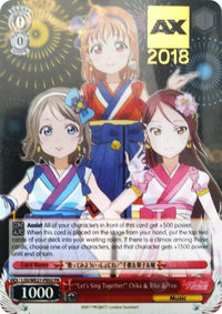 "Let's Sing Together!" Chika & Riko & You (LSS/WE27-PE02 PR) (AX 2018) (Promo) [Love Live! Sunshine!! Extra Booster] - POKÉ JEUX