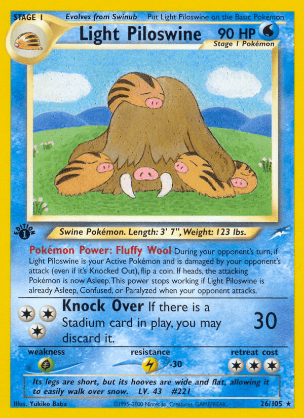 Light Piloswine (26/105) [Neo Destiny 1st Edition] - POKÉ JEUX