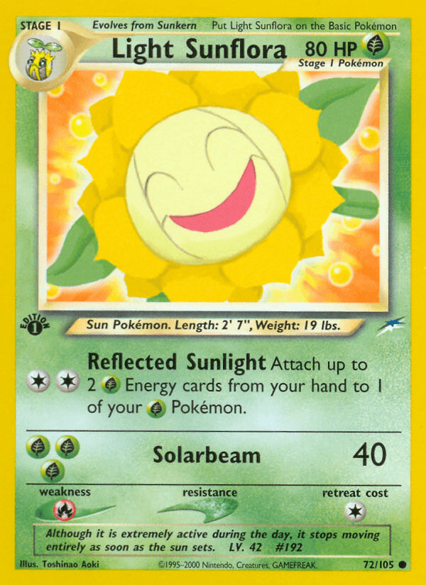 Light Sunflora (72/105) [Neo Destiny 1st Edition] - POKÉ JEUX