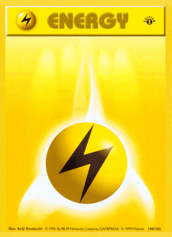 Lightning Energy (100/102) (Shadowless) [Base Set 1st Edition] - POKÉ JEUX