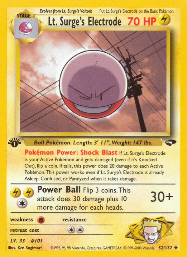 Lt. Surge's Electrode (52/132) [Gym Challenge 1st Edition] - POKÉ JEUX