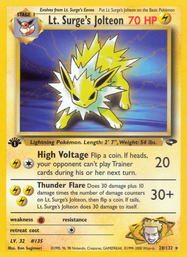 Lt. Surge's Jolteon (28/132) [Gym Challenge 1st Edition] - POKÉ JEUX