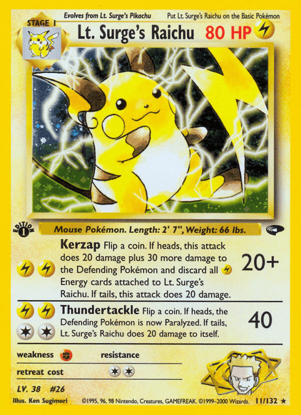 Lt. Surge's Raichu (11/132) [Gym Challenge 1st Edition] - POKÉ JEUX