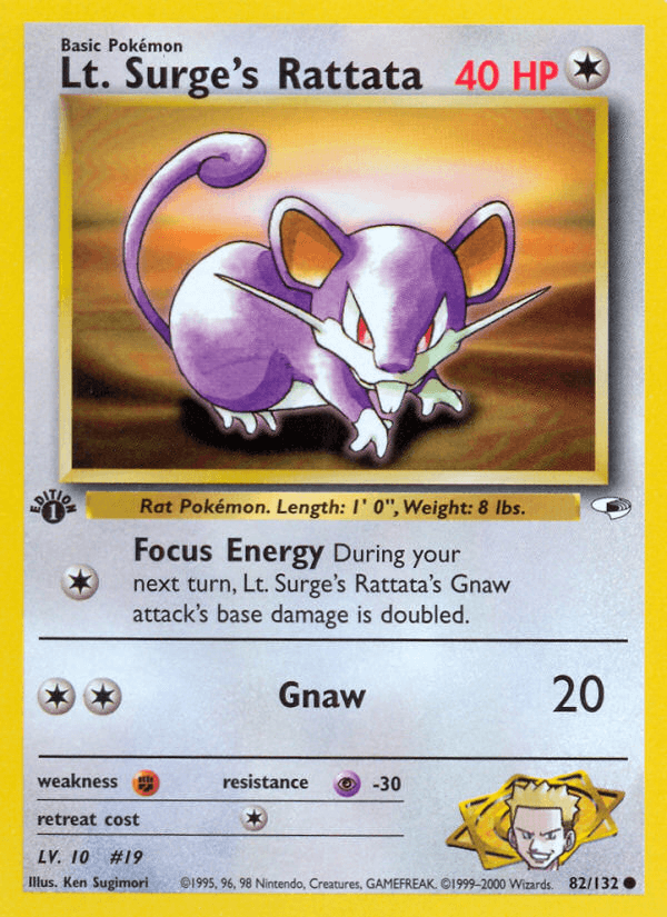 Lt. Surge's Rattata (82/132) [Gym Heroes 1st Edition] - POKÉ JEUX