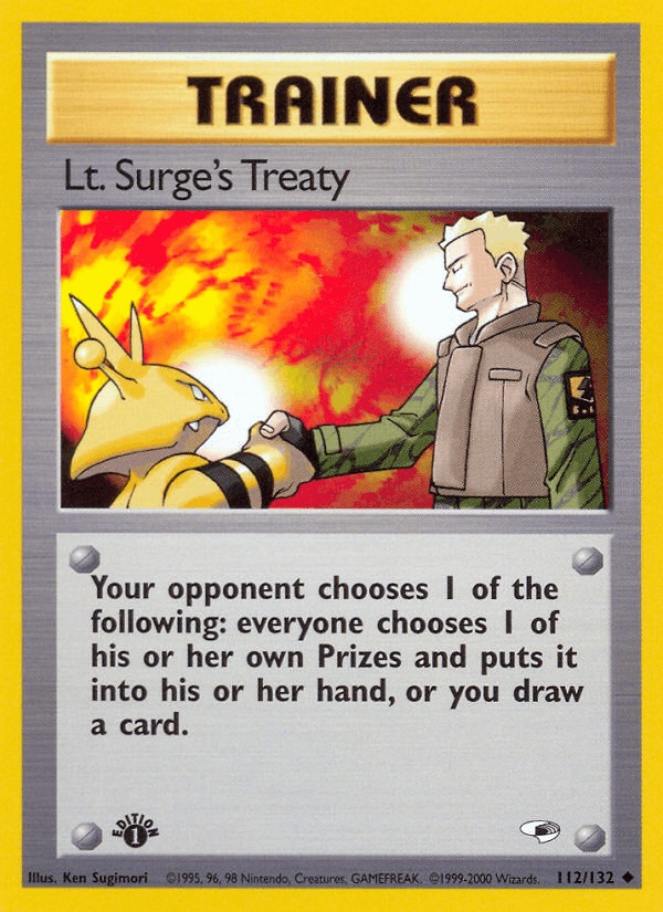 Lt. Surge's Treaty (112/132) [Gym Heroes 1st Edition] - POKÉ JEUX