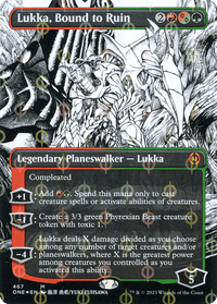 Lukka, Bound to Ruin (Borderless Manga Step-and-Compleat Foil) [Phyrexia: All Will Be One] - POKÉ JEUX