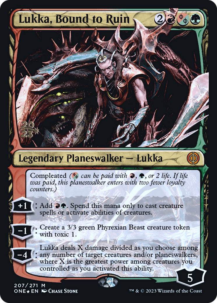 Lukka, Bound to Ruin [Phyrexia: All Will Be One Prerelease Promos] - POKÉ JEUX