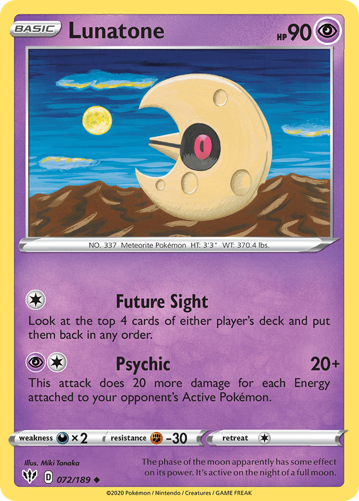 Lunatone (072/189) [Sword & Shield: Darkness Ablaze] - POKÉ JEUX