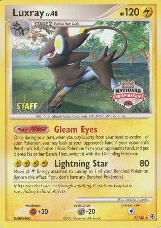 Luxray (7/130) (National Championships) (Staff) [Diamond & Pearl: Base Set] - POKÉ JEUX