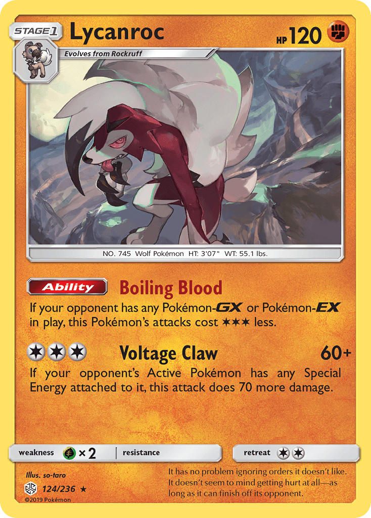 Lycanroc (124/236) [Sun & Moon: Cosmic Eclipse] - POKÉ JEUX