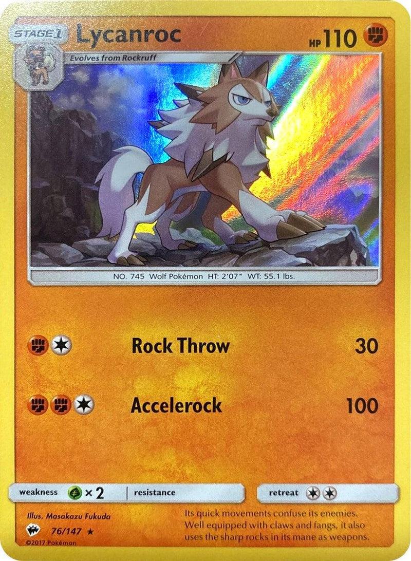 Lycanroc (76/147) (Water Web Holo) [Sun & Moon: Burning Shadows] - POKÉ JEUX